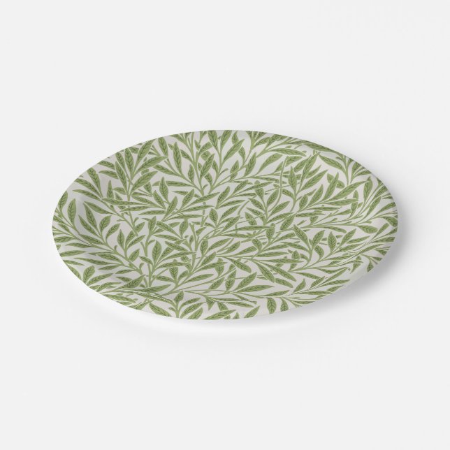 Prato De Papel Pattern of green leafy branches  (Inclinado)