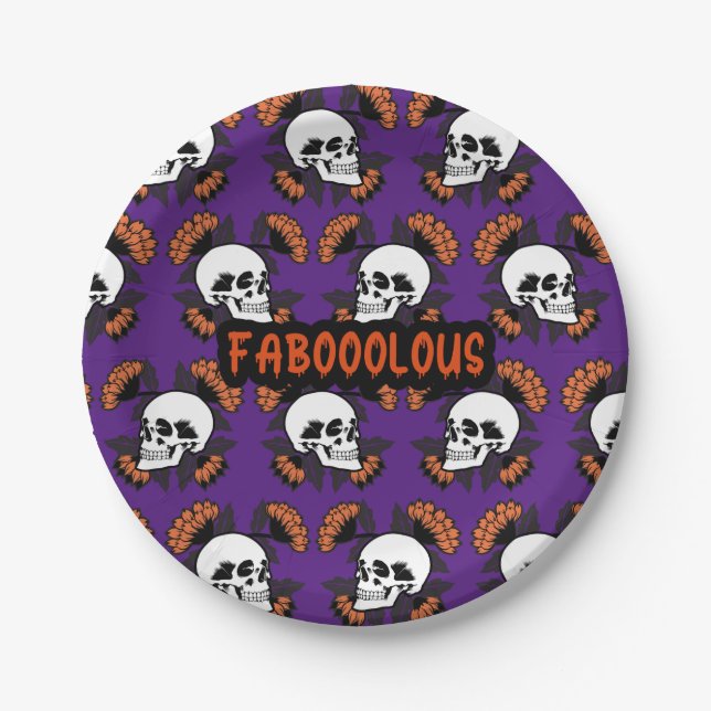 Prato De Papel Patterno de Halloween, Capuz Assustadora (Frente)