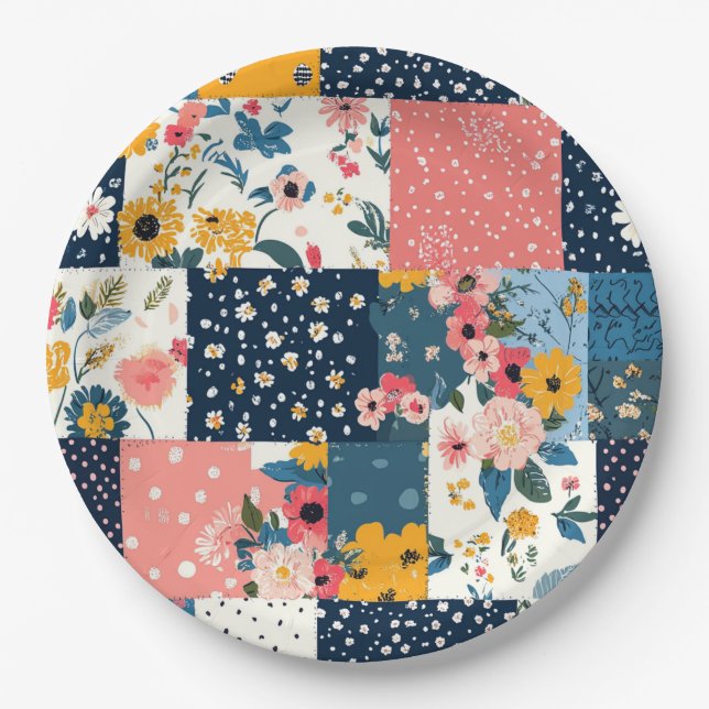 Prato De Papel Patterno Floral Vintage (4) (Frente)