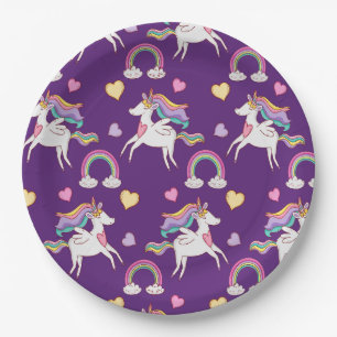 Prato De Papel Patterno Funny Unicorn Magic Horse Cute