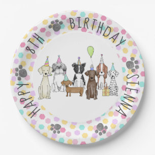 Prato De Papel Pawty Dog Birthday Pawty