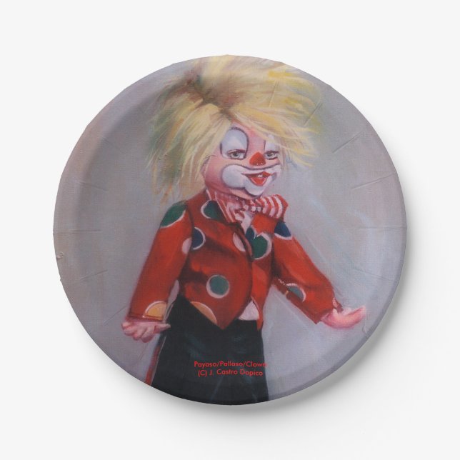 Prato De Papel Payaso/Pallaso/Clown (Frente)