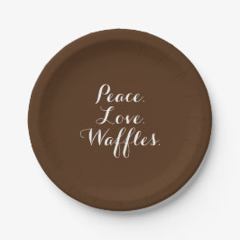 Prato De Papel Paz. Amor. Waffles.