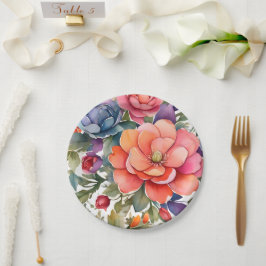 Prato De Papel PD Floral Aquarela Serena