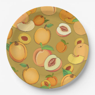 Prato De Papel Peach Pattern