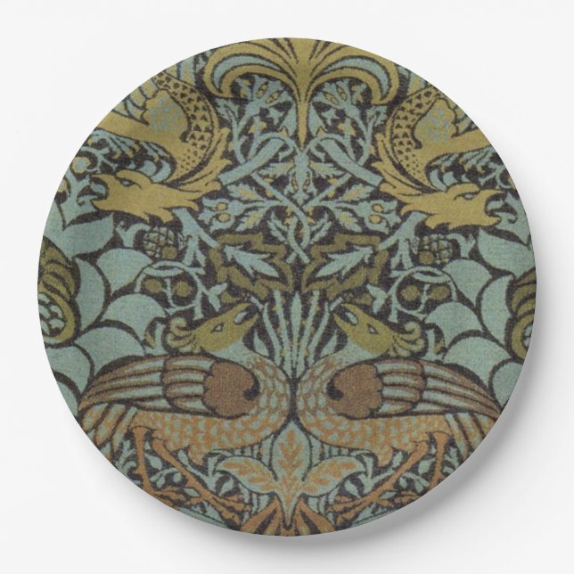 Prato De Papel Peacock e Dragon (por William Morris) (Frente)