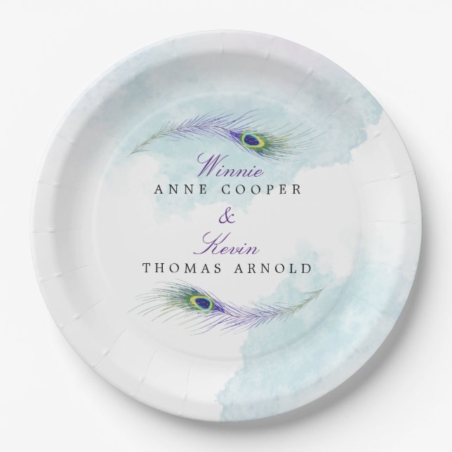 Prato De Papel Peacock Feather (Frente)