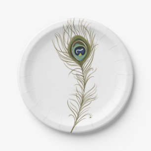 Prato De Papel Peacock Feather