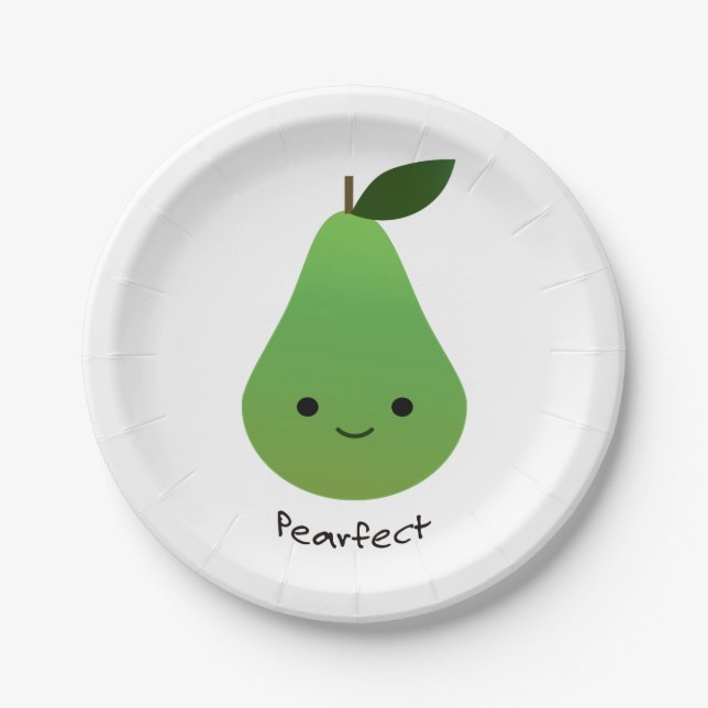 Prato De Papel Pearfect Cute Kawaii Pear (Frente)