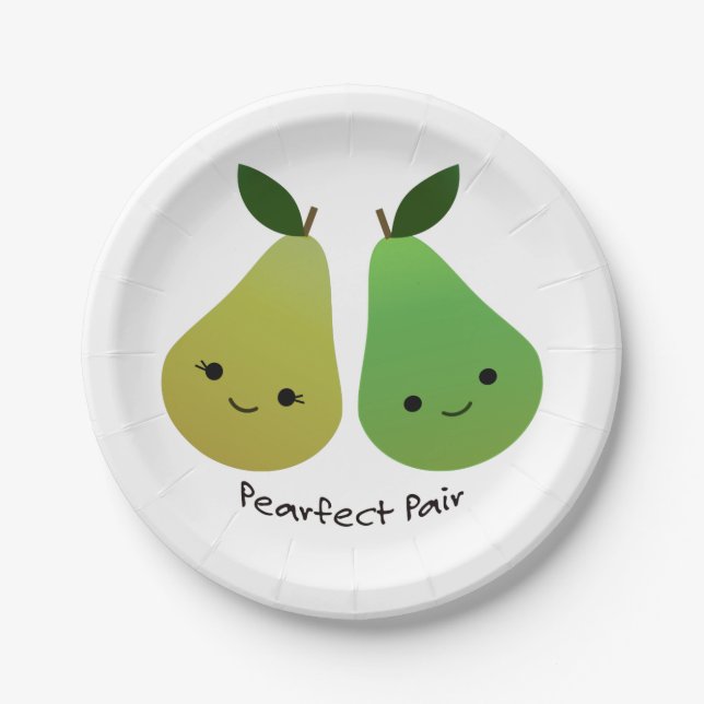 Prato De Papel Pearfect Pear Kawaii Pears (Frente)