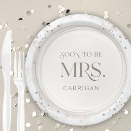 Prato De Papel Pearl Bridal Shower Soon to be Mrs. Modern Minimal