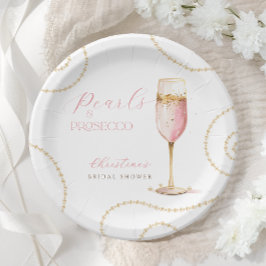 Prato De Papel Pearly Prosecco Pink Gold Chá de Noiva
