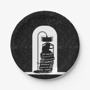 Prato De Papel Peças Shakespeare de Leitura de Gato Negro