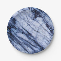 Pedra de Mármore Azul e Branco Moderno Chic