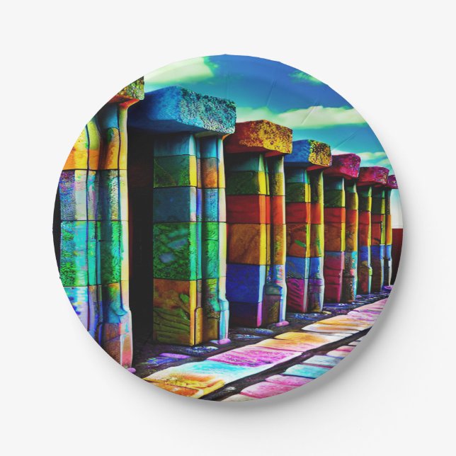 Prato De Papel Pedras Psicodélicas (Frente)