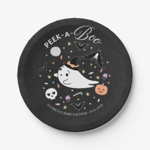 Prato de Papel Peek-A-Boo Menina de Halloween Baby