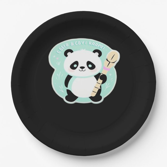 Prato De Papel Peekabo Panda (Frente)