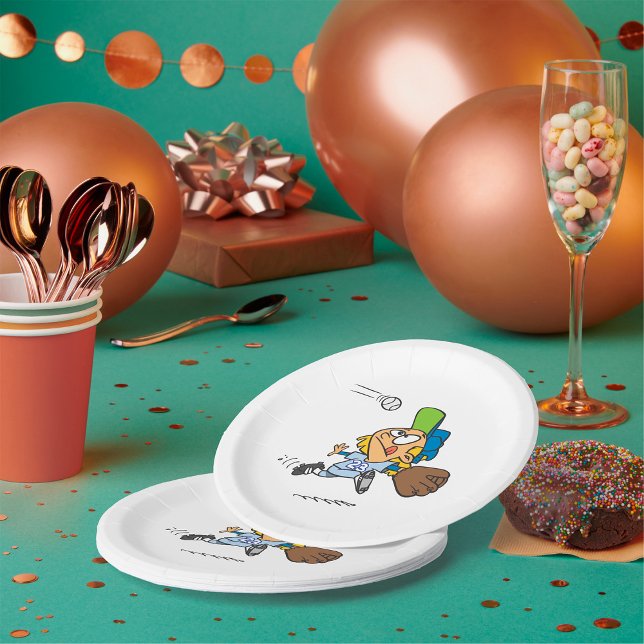 Prato De Papel Pegando Um Beisebol (Criador carregado)