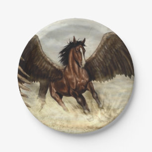 Prato De Papel Pegasus na asa
