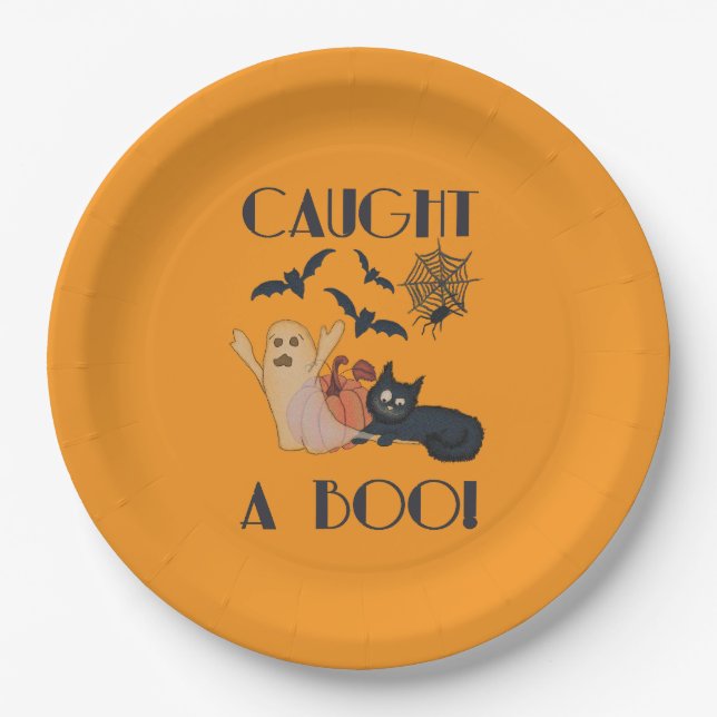 Prato De Papel Peguei um Boo! (Frente)