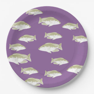Prato De Papel Peixe em roxo