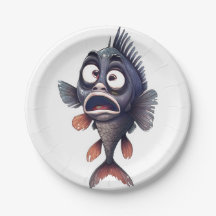 Peixe Surpreso Engraçado – Design de Placa de Peix
