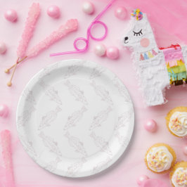Prato De Papel Peixe-verdinho-branco-rosa-pálido