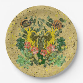 Prato De Papel Peixes e Florais