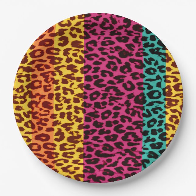 Prato De Papel Pele de Estampa de Leopardo Cor Retro #117 (Frente)