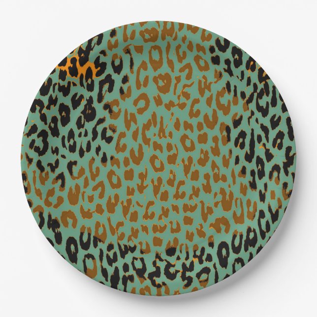 Prato De Papel Pele de Impressão Leopardo Retro Cor #24 (Frente)
