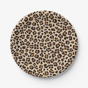 Prato De Papel Pele-Pele-Leopardo Padrão