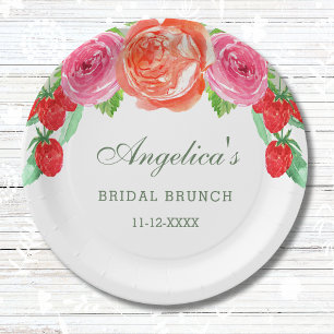 Prato De Papel Pêmona Pêmona Rosa-Rosa-Bridal Brunch