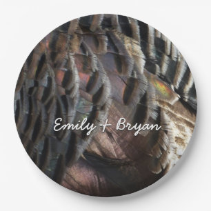 Prato De Papel Penas Selvagens Turcas I Abstrato Nature Design