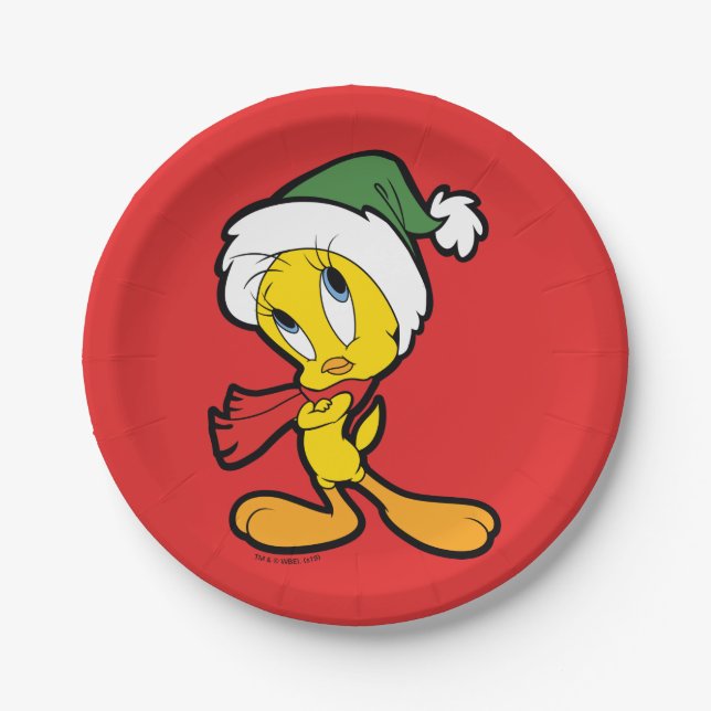 Prato De Papel Pensamentos de Natal TWEETY™ (Frente)