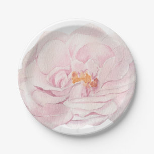 Prato De Papel Peônia Rosa Ilustrada à Mão
