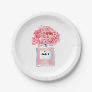 Prato De Papel Peônias cor-de-rosa e Chá de panela plural perfuma