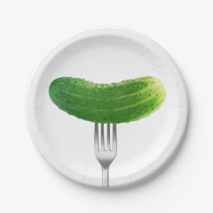Prato De Papel Pepino em um garfo