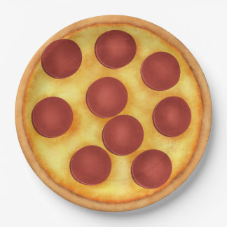 Prato De Papel Pepperoni Pizza Party