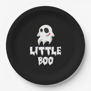 Prato De Papel Pequena Boo Em Halloween Gráfico Legal