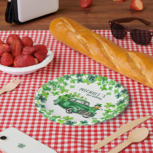 Prato De Papel Pequena Festa de aniversário Leprechaun Truck