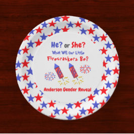 Prato De Papel Pequena Revelação de Gênero do Firecracker