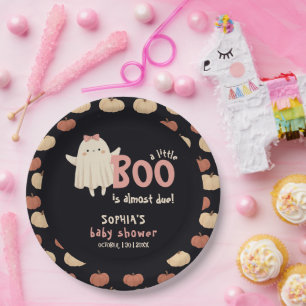 Prato De Papel Pequeno Boo é Chá de fraldas de Dia das Bruxas