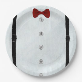 Prato De Papel Pequeno Cavalheiro Simples Moderno Chá de fraldas 