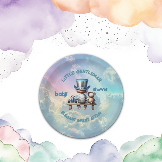 Prato De Papel Pequeno Chá de fraldas Cavalheiro | (Criador carregado)