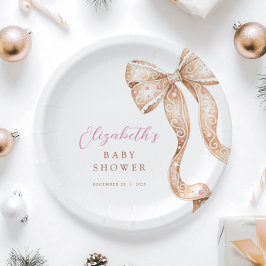 Prato De Papel Pequeno Chá de fraldas de Arco