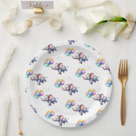 Prato De Papel Pequeno chá de fraldas de elefante para bebês de a