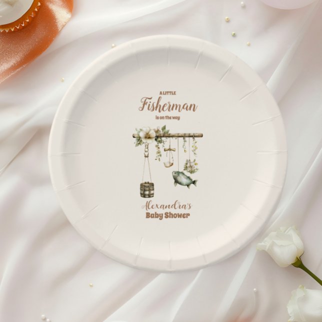 Prato De Papel Pequeno Chá de fraldas de Pesca ao ar livre (Criador carregado)
