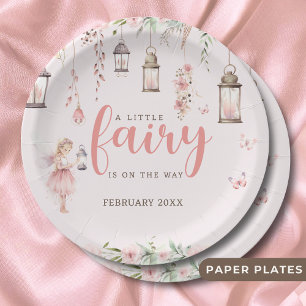 Prato De Papel Pequeno Chá de fraldas Rosa Encantado