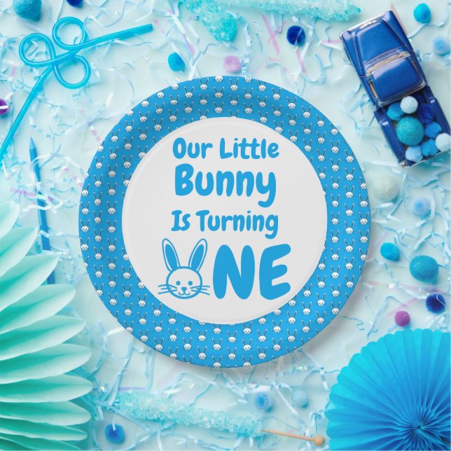 Prato De Papel Pequeno Coelhinho Primeiro Aniversário (Festa)