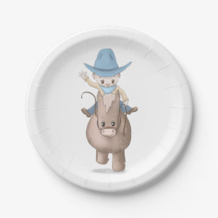 Prato De Papel Pequeno Cowboy Kids Western Party